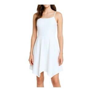 ALTARD STATE Womens Size Medium White Sleeveless Embroidered Handkerchief Dress